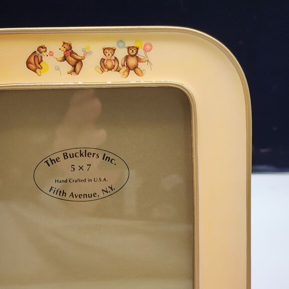 Bucklers Inc. Fifth Avenue Bear Themed Picture Frame Enamel on Metal 5x7 - Picture 3 of 11